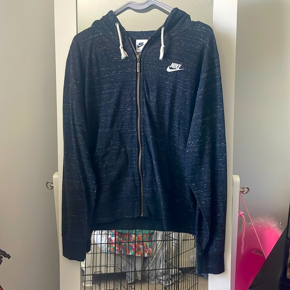 Nike Jacket w/ Hood, Black w/ Gray, Medium